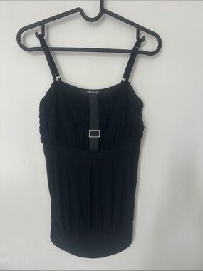 Morgan de Toi VintageY2K Black Ruched Buckle Cami Top Spaghetti Strap / Size S